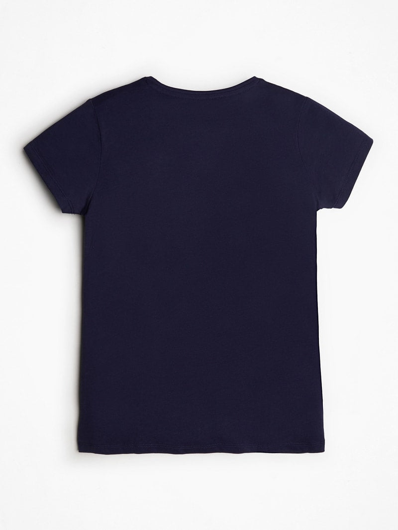 T-shirt Azul escura com Logo Prateado